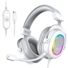Frefly Store Fifine Ampligame H6W Beyaz Mikrofonlu Oyuncu Kulaklığı Bilgisayar ve Yayıncı Kulaklık