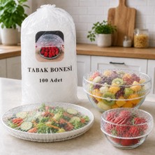 Frefly Store Tabak Bonesi 100 Adet, Şeffaf Esnek Tabak ve Kase Örtüsü, Pratik Yiyecek Koruyucu Kapak