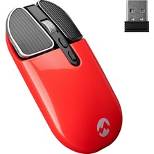Frefly Store Everest SM-619 1600DPI Süper Sessiz Metalik Kırmızı Şarj Edilebilir Premium Kablosuz Mouse