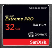 Frefly Store Sandisk Extreme Pro 32GB Compactflash Hafıza Kartı Udma 7 160MB/SN'E Kadar - SDCFXPS-032G-X46