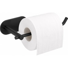 Frefly Store Alper Banyo Premium Mat Siyah Tuvalet Kağıtlığı, Yapışkanlı Tuvalet Kağıdı Askısı, Paslanmaz Çelik Wc Kağıt Havluluk, Delmeden Kolay Montaj, Modern Banyo Aksesuarı, 5 Yıl Garantili