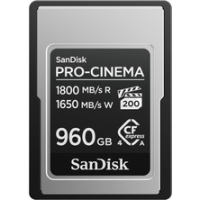 Frefly Store Sandisk 960GB Pro-Cinema Cfexpress Tip A Kartı - 1800MB/S'YE Kadar Okuma Hızları ve 1650MB/S'YE Kadar Yazma Hızı, A Tipi Bellek Kartı, 4k/6k/8k Video Yakalama - SDCFEA-960G-GN4NN