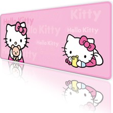 Frefly Store Hello Kitty Oyun Gaming Klavye Mouse Pad Masa Matı 70X30 cm