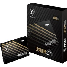 Frefly Store Msı Sspatıum S270 Sata 2.5" 480GB 500MB OKUMA/450MB Yazma 3D Nand Sata Iıı SSD