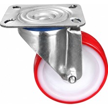 Frefly Store Poliamid Tablalı Dönerli Teker 1 Adet 100X32 mm Kırmızı Sanayi Mobilya Makine Tekerleği