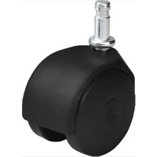 Frefly Store Hts 406 Pimli Ofis Koltuğu Tekerleği 40MM, 7mm Pim Çapı, Dönerli Ikiz Mobilya Tekeri, Siyah Pp Plastik, Çalışma Sandalyesi Yedek Parçası - 4 Adet