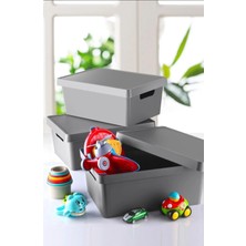 Frefly Store 10 Lt Kapaklı Plastik Saklama Kutusu – Düzenleyici Organizer Kutu, Çok Amaçlı Ev Içi Depolama Kutusu (5, Antrasit)