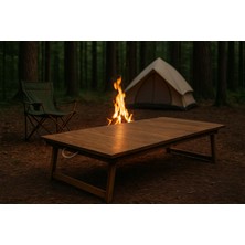 Frefly Store Pratikoutdoor Katlanır Sabit Ayaklı Kamp, Piknik ve Bahçe Masası 70X150 cm - Ceviz Renk