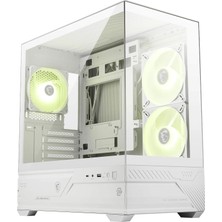 Frefly Store Msı Mag Pano M110R Mini Tower Micro-Atx Case (W/2X140MM Argb (Reverse Blades Fan), 1X120MM Argb Fan, CA-MPAM11W)