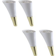 Frefly Store BADEM10 4 Adet Clara Mobilya Kanepe Sehpa Tv Ünitesi Baza Koltuk Ayağı Krem Gold Renk 18 cm