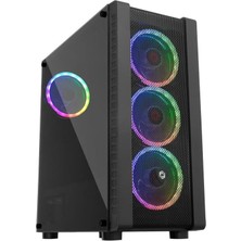 Frefly Store Frisby FC-9320G 600W 4xrgb 80+ Mesh Bilgisayar Kasası Siyah