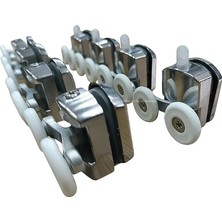 Frefly Store Proalet Duşakabin Tekeri, Krom 8’li Takım, 24 mm Çap, Alt Üst Takım, Cam, Kabin Tekerleği, Dayanıklı Yedek Parça (Gri)