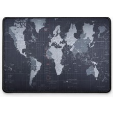 Frefly Store Dünya Haritalı Mouse Pad 30×24 cm – Kaymaz Tabanlı, Dikişli Kenar, Geniş Yüzey Alanı – Ofis ve Günlük Kullanım