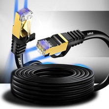 Frefly Store Mn6 M109F Cat7 Ethernet Kablosu 15 Metre, Bakır Iletken, Stp, 10 Gbps, Altın Kaplama RJ45, 5g Modem ve Router Uyumlu