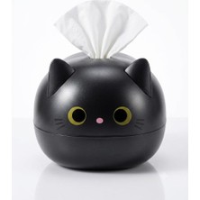Frefly Store Gidego Accessorıes Sevimli Kedi Tasarımlı Mendil Kutusu (Siyah)
