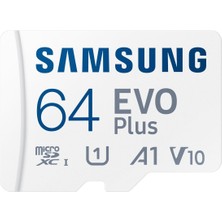 Frefly Store Samsung Evo Plus Microsdxc Hafıza Kartı 64 Gb, 160 Mb/s, U1, V10, A1, ‎MB-MC64SA/APC (2024 Serisi)