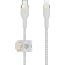 Frefly Store Belkin Boostcharge Pro Flex Örgülü Usb-C/lightning Kablosu, 1 M, Mfı Sertifikalı, 20 W, Hızlı Şarj Için, Pd Power Delivery Ile, iPhone 14/14 Plus, 13, 12, Pro, Max, Mini Gibi Cihazlar Için, Beyaz