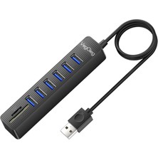 Frefly Store Veggieg USB 2.0 Sd Microsd Kart Okuyucu ve 6 Port USB Çoklayıcı Hub