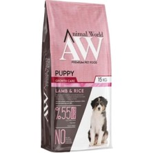 Frefly Store Animal World Kuzu Etli Pirinçli Yavru Köpek Maması 15 kg