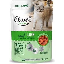 Frefly Store Chuck Pouches, Yetişkin, Kuzu Etli 100 gr x 24 Adet