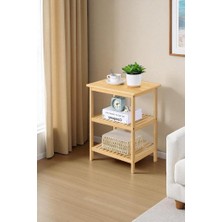 Frefly Store Digithome Bambu 3 Raflı Komodin Yan Sehpa Şifonyer Düzenleyici Orta Sehpa DB-0024