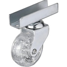 Frefly Store Hts 327 Şeffaf Mobilya Tekerleği 50 Mm, U Tablalı Döner Sehpa ve Dekorasyon Tekeri, 35 kg Taşıma Kapasiteli, Iç Mekan Plk Teker - 4 Adet