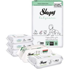 Frefly Store Sleepy Bebek Bakım Örtüsü 10'lu, Islak Mendil 210 Yaprak ve Temizlik Havlusu