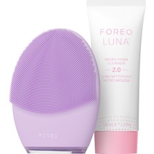 Frefly Store Foreo Deep Clean Luna 3 Paket - Hassas Ciltler Için Yüz Temizleme Fırçası ve Masaj Aleti + Luna Mikro Köpük Yüz Temizleyici 2.0, 100ML - Temizleyici ve Yaşlanma Karşıtı Masaj Aleti