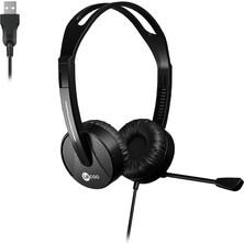 Frefly Store Lecoo HT106 USB Kablolu Mikrofonlu Kulak Üstü Kulaklık - Pc, Laptop, Tablet, Telefon Uyumlu, Ergonomik Kulak Yastıkları, Iş, Oyun, Çağrı Merkezi Için, Esnek Mikrofonlu Kulak Üstü Kulaklık Siyah
