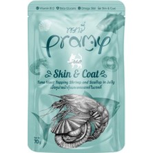 Frefly Store Pramy Jöle Içinde Karidesli, Deniz Taraklı ve Ton Balıklı Yetişkin Kedi Maması, 70 Gram Tekli Paket