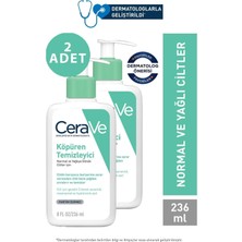 Frefly Store Cerave Köpüren Temizleyici, Seramid Içerikli, Normal ve Yağlı Ciltler, Yüz Vücut, 236ML, 2 Adet