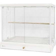 Frefly Store Dayang Üstten Açılır Cam Kafes 62 * 42 * 55CM Beyaz