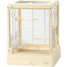 Frefly Store Dayang Camlı Paslanmaz Çelik Kuş Kafesi Sarı 42 * 42 * 53CM