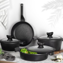 Frefly Store Aryildiz Aryıldız Montana 7 Parça Tencere Seti Siyah