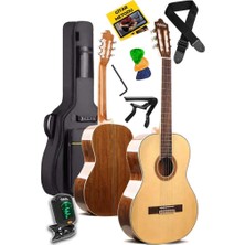 Frefly Store Maxword X45 Profesyonel Masif Ağaç Klasik Gitar Seti 4/4 Yetişkin Seri Üst Segment