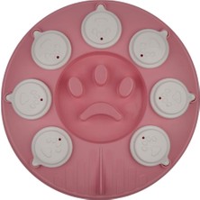 Frefly Store Glipet Kedi Köpek Bulmacası ve Yavaş Yeme Mama Kabı Pembe-Beyaz