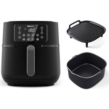 Frefly Store Philips Airfryer 5000 Serisi Xxl - 7,2 (1,4 Kg), Wi-Fi Bağlantılı, 16'sı 1 Arada Airfryer, Rapid Air Teknolojisi Ile%90 Daha Az Yağ, Tarif Uygulaması, Pişirme ve Izgara Aksesuarları (HD9285/96)