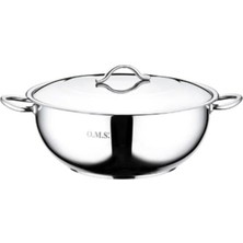 Frefly Store Oms 2006 Silver Çelik Basık Tencere 36 x 14 cm