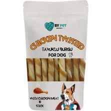 Frefly Store Tavuk Sargılı Burgu Köpek Ödül Maması, Köpek Ödül Kemiği, Chicken Twisted, 10 Sticks