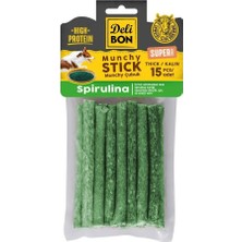 Frefly Store Delibon Süper Munchy Çubuk Spirulinalı Köpek Çiğneme Kemiği Kalın 15 Adet