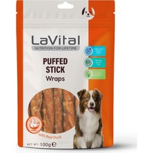 Frefly Store Lavital Puffed Stick Ördek Eti Sarılı Köpek Ödül Çubuğu 100GR Yetişkin Köpekler Için