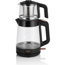 Frefly Store Arzum AR3101-CC Gusto Çay Makinesi, 900 ml Cam Demlik, 2 L Su Isıtıcı Haznesi, Paslanmaz Çelik Filtre