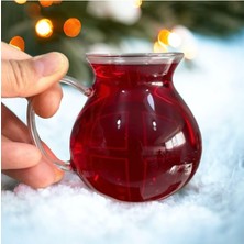 Frefly Store Yzhome 6'lı Keyfi Ala Borosilikat Cam Kulplu Çay Bardağı 220ML Bardak