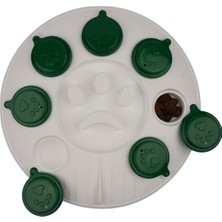 Frefly Store Glipet Kedi Köpek Bulmacası ve Yavaş Yeme Mama Kabı Beyaz-Mix