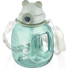 Frefly Store Tkk 1200ML Pipetli/pipetsiz Kullanıma Uygun Taşıma Askılı Kilitlebilir Kapak Tritan Matara (Yeşil)