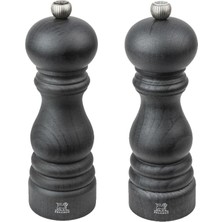 Frefly Store Peugeot - Duo Paris Graphite - Karabiber Değirmeni + Tuz Değirmeni 18 cm - Klasik Ayar - Pefc Mühürlü Yükseltilmiş Ahşap - Fransız Üretimi - Renk Grafit
