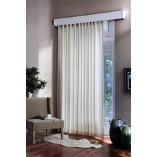 Frefly Store Hazır Saten Güneşlik Perde Ekru Renk (100X260CM)