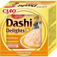 Frefly Store Inaba Dashi Delights Kedi Maması Islak %100 Doğal Tavuk Eti | Tahıl Içermez, Şekersiz, Yapay Aroma Içermez, %86 Nem | Birinci Sınıf Kedi Ödül Maması 70 G (1'li Paket)