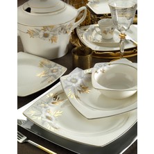Frefly Store Kütahya Porselen 10364 Bone Mare 68 Parça 12 Kişilik Yemek Takımı