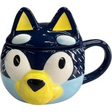 Frefly Store Disney Bluey 3D Seramik Kupa, Lacivert, Sevimli Karakter Tasarımlı